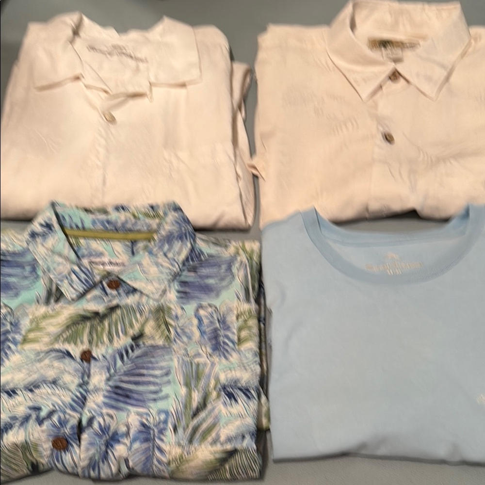 Tommy Bahama Blue and Green Casual Button Down Shirt